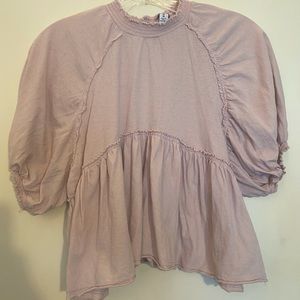 UO lavender balloon-sleeve blouse, M